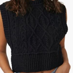 Free People Rowen Cable Knit Sweater Vest NWT!